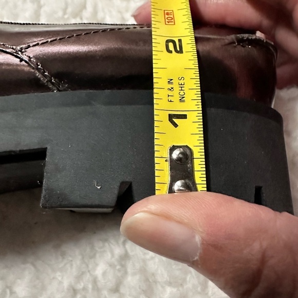 Chunky Lug Sole Shoes Women Metallic Platform Loafers with by SARTO Size 6.5 - Picture 7 of 13